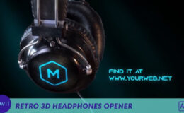 Videohive Retro 3d Headphones Podcast Intro