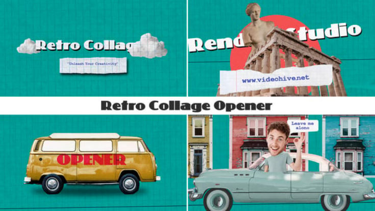 Videohive Retro Collage Opener