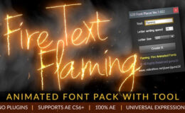 Videohive Fire Text Flaming Animated Font Pack with Tool