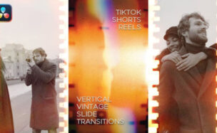 Videohive Vertical Vintage Slide Transitions | TikTok, Shorts, Reels For DaVinci Resolve