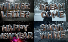 Videohive 3D Winter Freeze Wood Letters