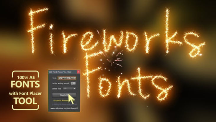 Videohive Fireworks Animated Font Pack with Tool