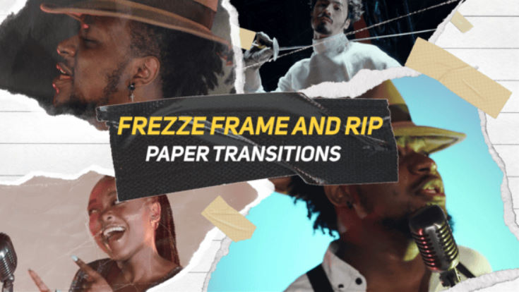 Videohive Freeze Freme and Rip paper Transition