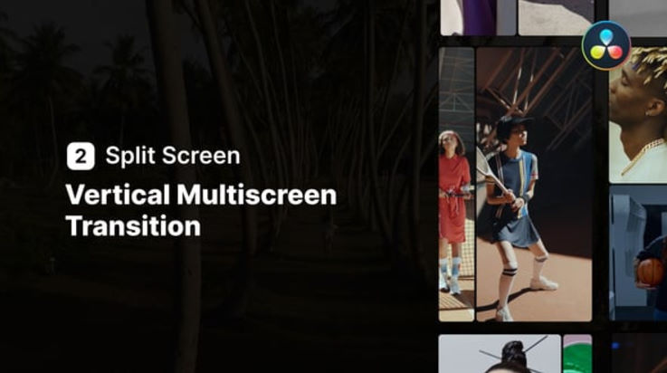 Videohive Vertical Multiscreen Transition – 2 Split Screen for DaVinci Resolve