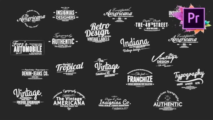 Videohive Vintage Typography Pack 26 Animated Badges | Mogrt