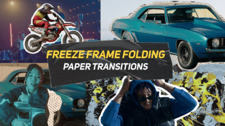 Videohive Freeze Frame Folding Paper Transitions || MOGRT