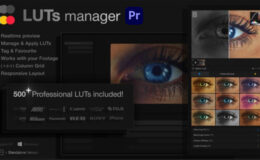 Videohive LUTs Manager: Preview LUTs In Real-time Tool & 500 Professional LUTs For Premiere Pro