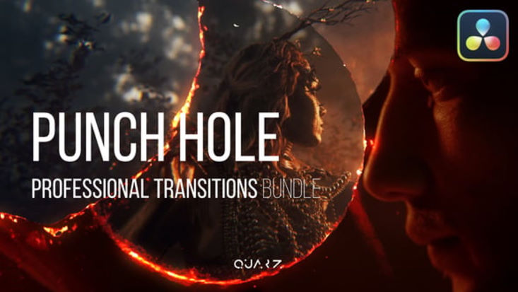 Videohive Punch Hole Transitions for DaVinci Resolve