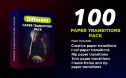 Videohive 100 Paper Transitions Pack | MOGRT