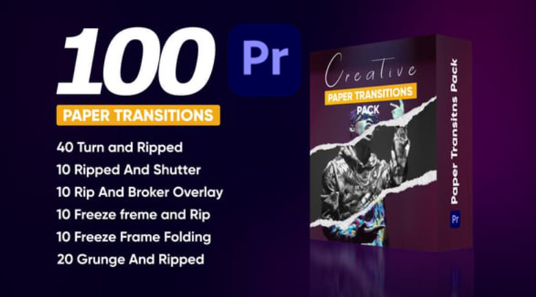 Videohive Creative Paper Transitions Pack || Premiere Pro