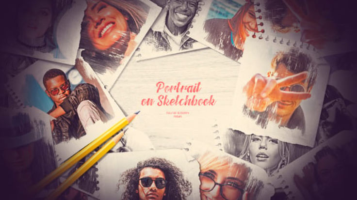 Videohive Drawing Portrait Slideshow