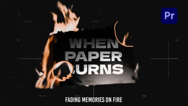 Videohive Paper Burn Stories Slides for Premiere Pro