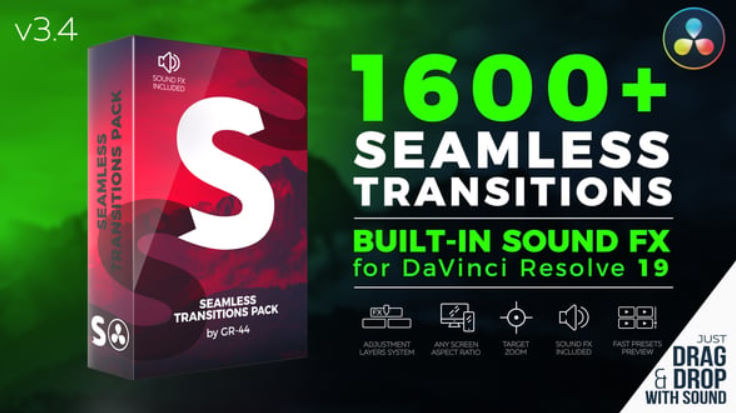 Videohive Seamless Transitions for DaVinci Resolve V3.4