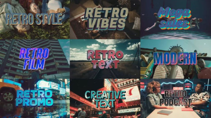 Videohive Vintage Retro 09 Text Intro Pack MOGRT