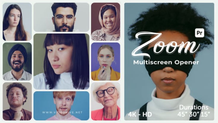 Videohive Zoom Multiscreen Opener for Premiere Pro