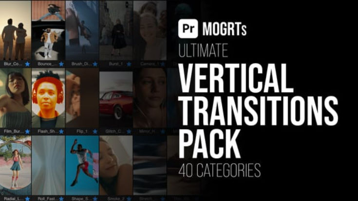 Videohive Vertical Transitions Pack MOGRTs