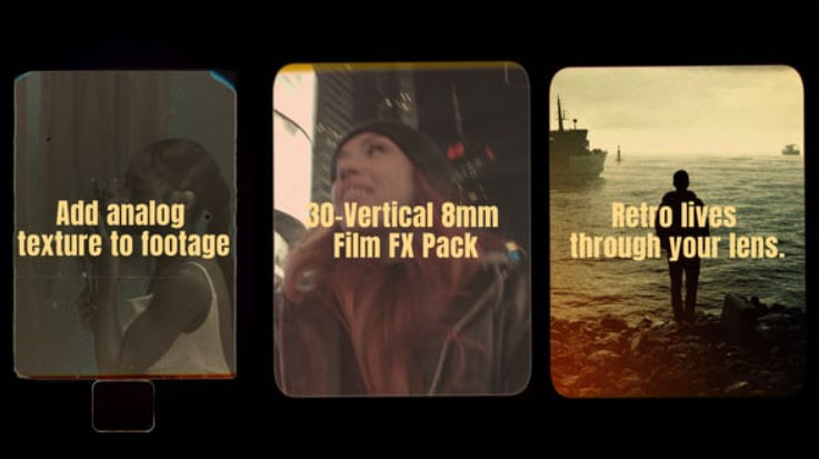 Videohive Super 8mm Vertical Frame Pack – 30+ Vintage Film Filters for TikTok, Instagram & Reels