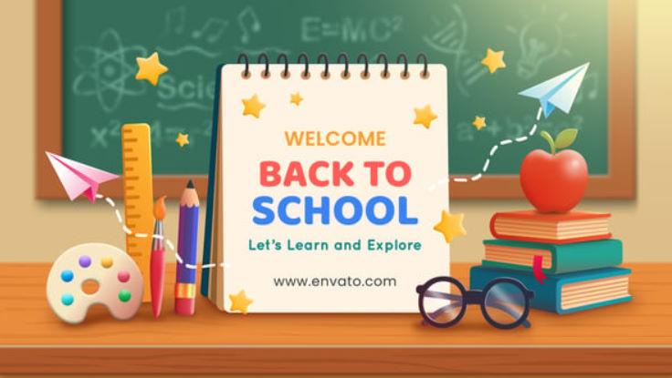 Videohive Back to School Intro + Royalty Free Music