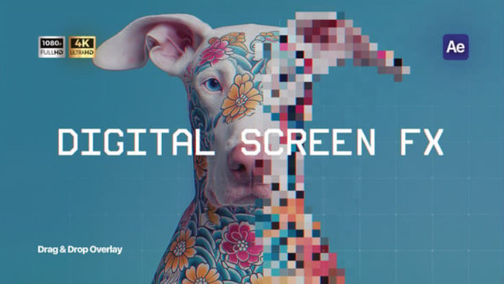 Videohive Digital Screen FX – Monitor Pixel Overlay
