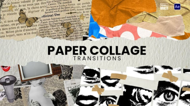 Videohive Paper Collage Transitions