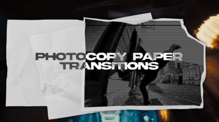 Videohive Photocopy Paper Transitions