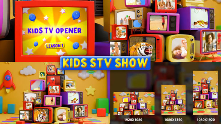 Videohive TV Opener for kids shows || Includes Portrait & Vertical Versions!