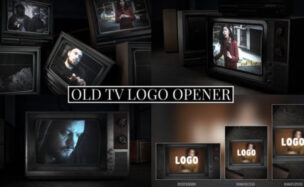 Videohive Vintage CRT Screen Logo Opener Vertical Version included