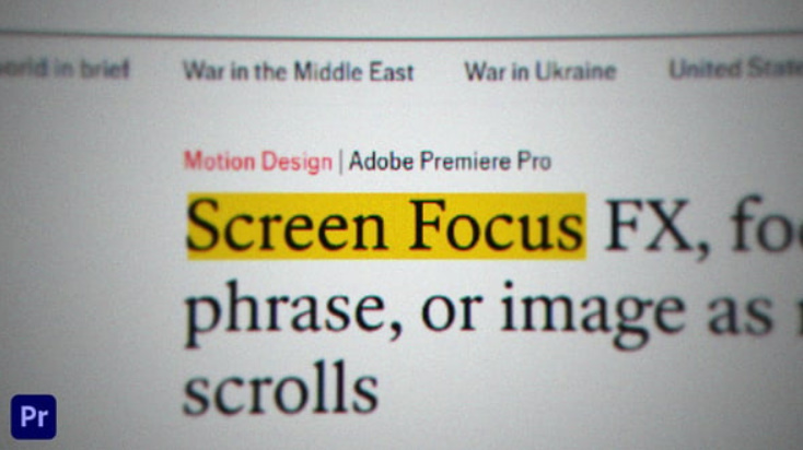 Videohive Screen Focus FX | For Premiere Pro