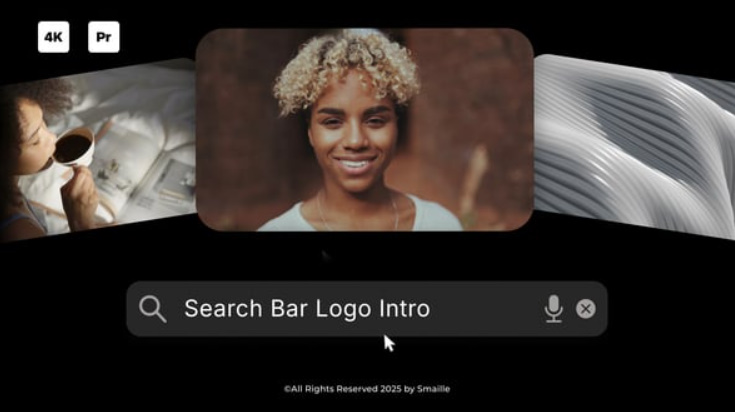 Videohive Search Bar Logo Intro + Royalty Free Music