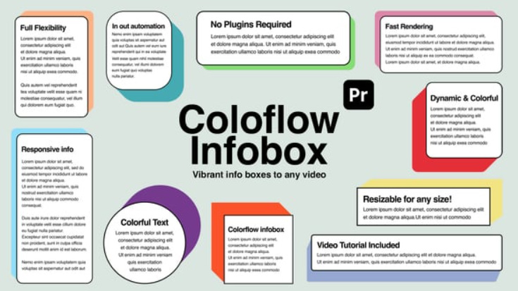 Videohive ColorFlow Infobox – Dynamic Text Boxes & Lower Thirds for Premiere Pro