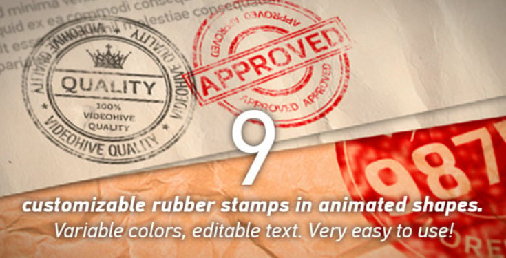 Videohive 9 Customizable Realistic Look Rubber Stamps