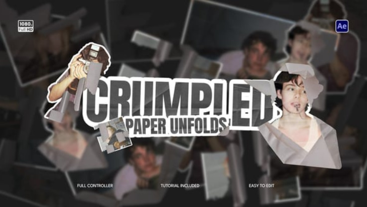 Videohive Crumpled Paper Unfold for After Effects