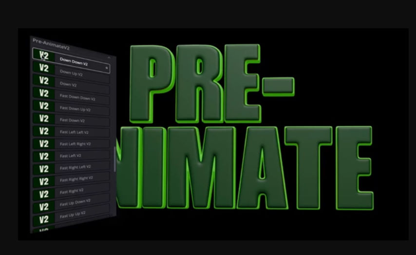 PRE ANIMATE V2 for DaVinci Resolve Presets