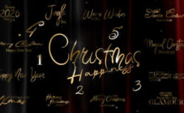 Videohive Christmas and New Year Typography Blessings, Golden Glamour Title Cards