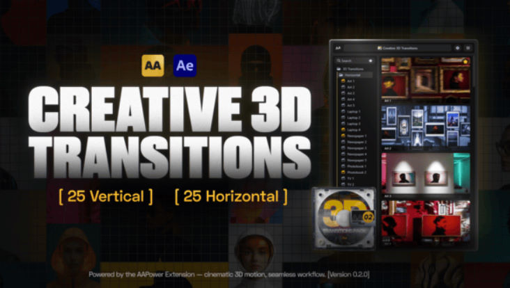 Videohive Creative 3D Transitions: 50 Dynamic Transitions for After Effects | AAPower