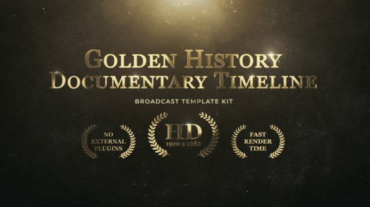 Videohive Golden History Documentary Timeline For After Effects