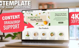 Videohive Laptop Screen Mockup in Cozy Room - 30sec Website or Application Promo - 6 Scenes AE Template