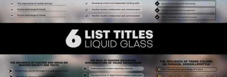 Videohive Liquid Glass List Titles