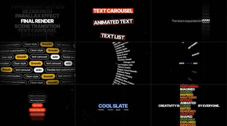 Videohive Text Carousel | AE