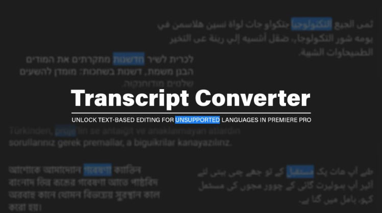 Aescripts Transcript Converter