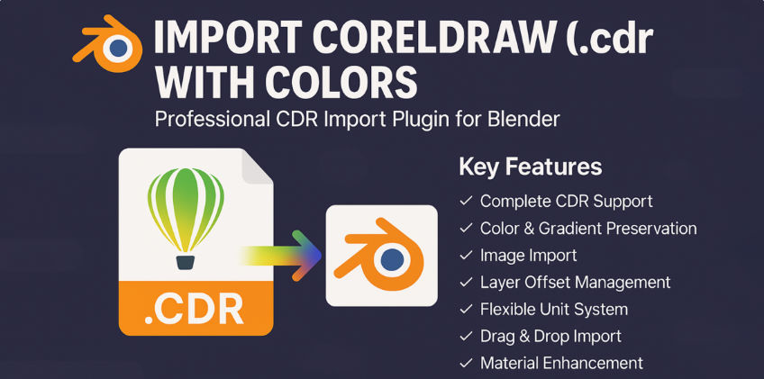 Import Coreldraw Graphics File V1.21 For Blender - INTRO HD