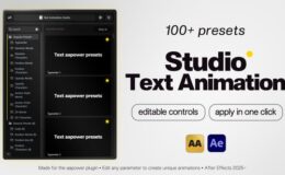 Videohive Studio Text Animation: 100+ Text Presets with Custom Controls for After Effects