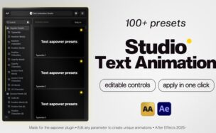 Videohive Studio Text Animation: 100+ Text Presets with Custom Controls for After Effects