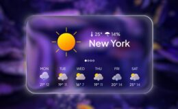Liquid Glass UI Widgets Free Videohive