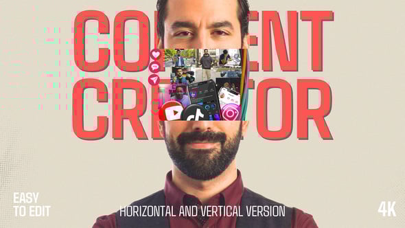 Videohive Modern Content Creator Intro | Collage Promo | Horizontal and vertical