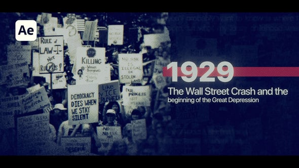 Vintage Historical Timeline Slideshow with Retro Effects