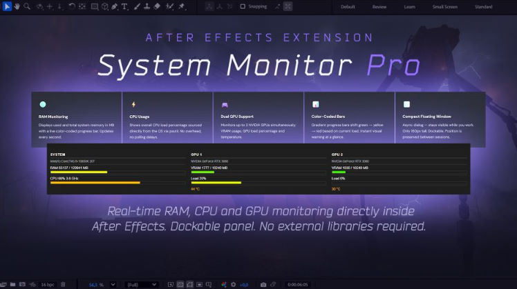 Aescripts System Monitor Pro for After Effects V1.0.0