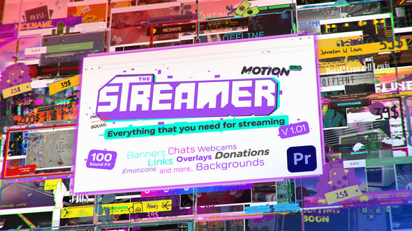 Videohive The Streamer (Premiere Pro) | Everything for Web • Twitch • Youtube • Live
