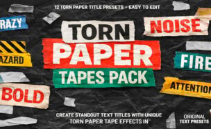 Videohive Torn Paper Tapes Pack MOGRT