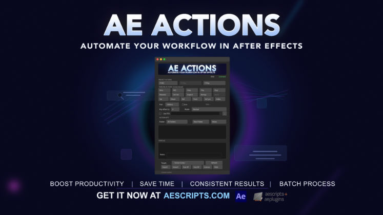 Aescripts AE Actions v1.0.5 for After Effects